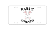 DistinctInk Custom Aluminum Decorative Vanity Front License Plate - Rabbit Cuteness - Bunny Ears