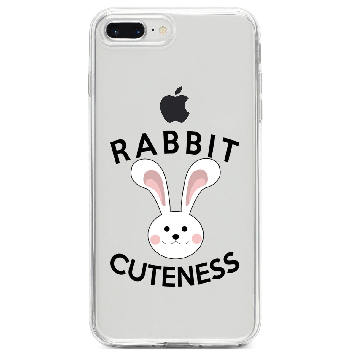 Rabbit Cuteness, Bunny Ears Clear Shockproof iPhone Case, view 6