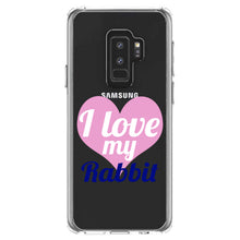 DistinctInk® Clear Shockproof Hybrid Case for Apple iPhone / Samsung Galaxy / Google Pixel - I Love My Rabbit