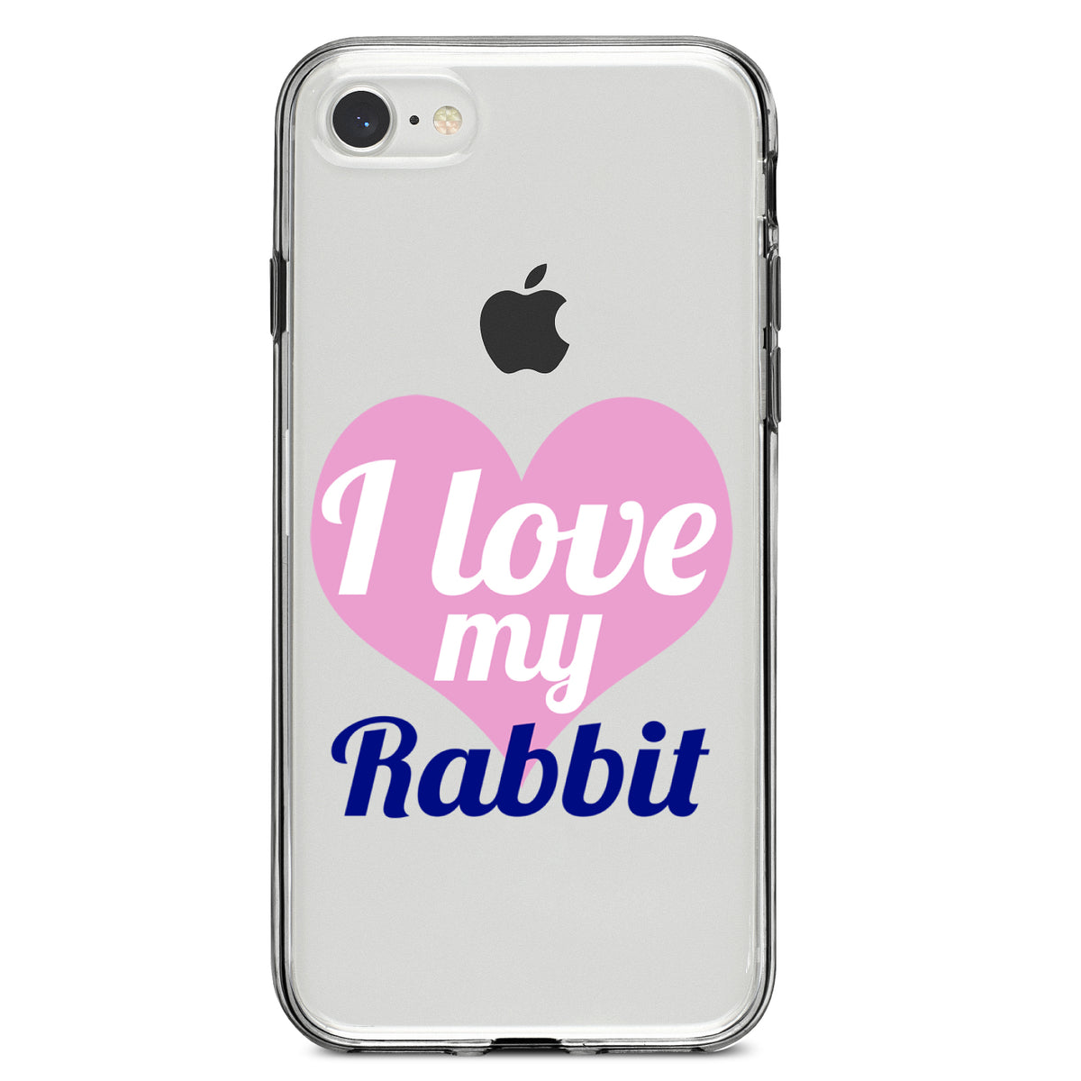 I Love My Rabbit Clear Shockproof iPhone Case, view 5
