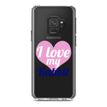 DistinctInk® Clear Shockproof Hybrid Case for Apple iPhone / Samsung Galaxy / Google Pixel - I Love My Rabbit