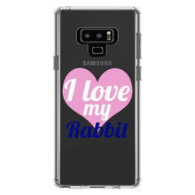 DistinctInk® Clear Shockproof Hybrid Case for Apple iPhone / Samsung Galaxy / Google Pixel - I Love My Rabbit