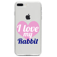 DistinctInk® Clear Shockproof Hybrid Case for Apple iPhone / Samsung Galaxy / Google Pixel - I Love My Rabbit