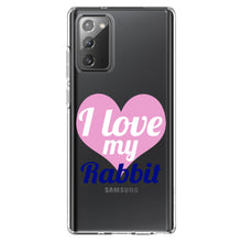 DistinctInk® Clear Shockproof Hybrid Case for Apple iPhone / Samsung Galaxy / Google Pixel - I Love My Rabbit