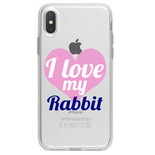 DistinctInk® Clear Shockproof Hybrid Case for Apple iPhone / Samsung Galaxy / Google Pixel - I Love My Rabbit