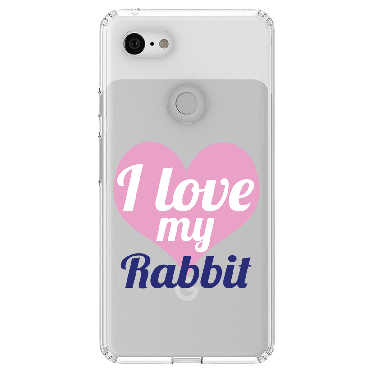 I Love My Rabbit Clear Shockproof iPhone Case, view 22