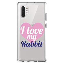 DistinctInk® Clear Shockproof Hybrid Case for Apple iPhone / Samsung Galaxy / Google Pixel - I Love My Rabbit