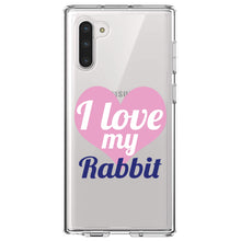 DistinctInk® Clear Shockproof Hybrid Case for Apple iPhone / Samsung Galaxy / Google Pixel - I Love My Rabbit