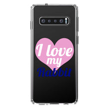 DistinctInk® Clear Shockproof Hybrid Case for Apple iPhone / Samsung Galaxy / Google Pixel - I Love My Rabbit