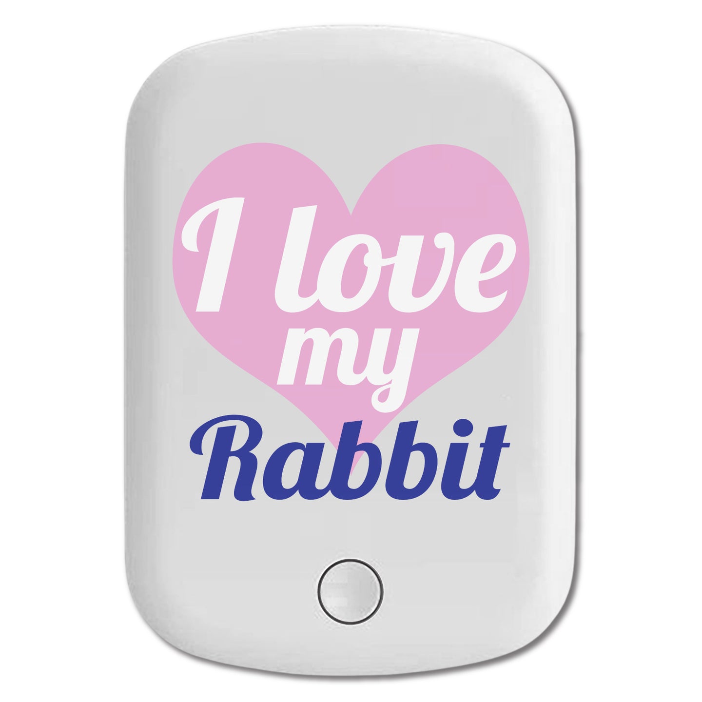 DistinctInk Magnetic Battery Pack, Wireless Portable Charger with USB-C Cable, Compatible with MagSafe iPhone 14 / 13 / 12 Series - I Love My Rabbit
