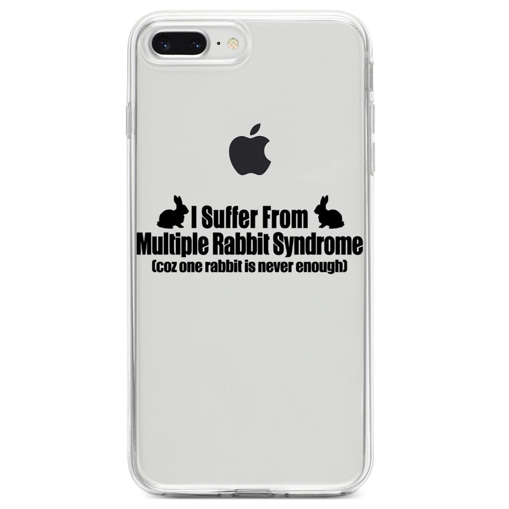 I Suffer From Multiple Rabbit Syndrome Clear Shockproof iPhone Case, view 6