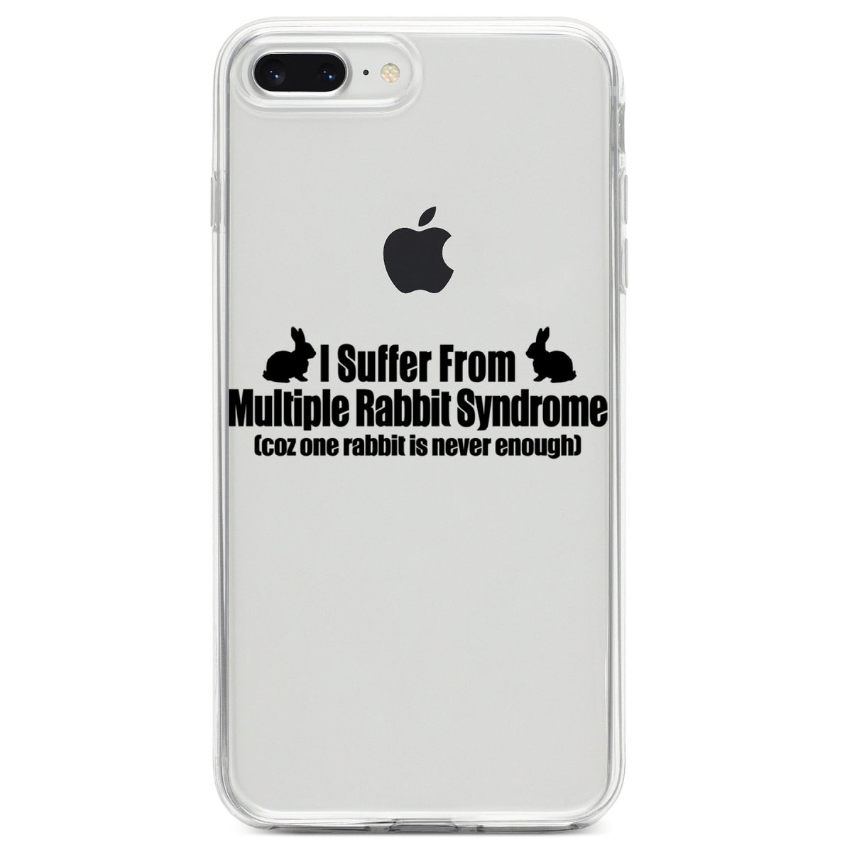 I Suffer From Multiple Rabbit Syndrome Clear Shockproof iPhone Case, view 6