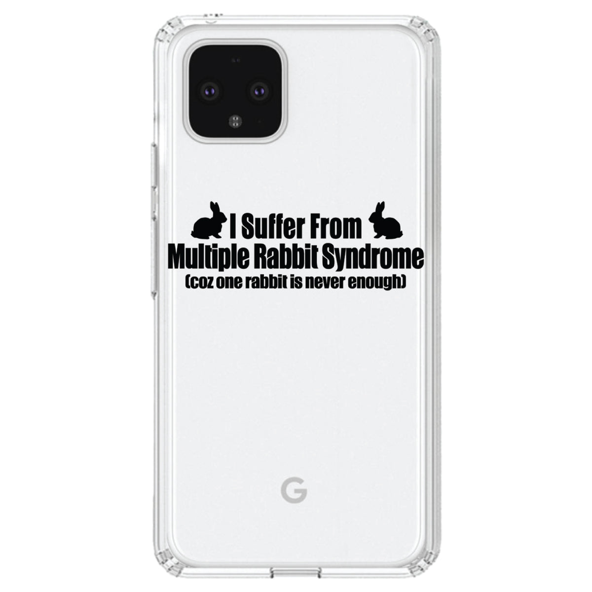 I Suffer From Multiple Rabbit Syndrome Clear Shockproof iPhone Case, view 23