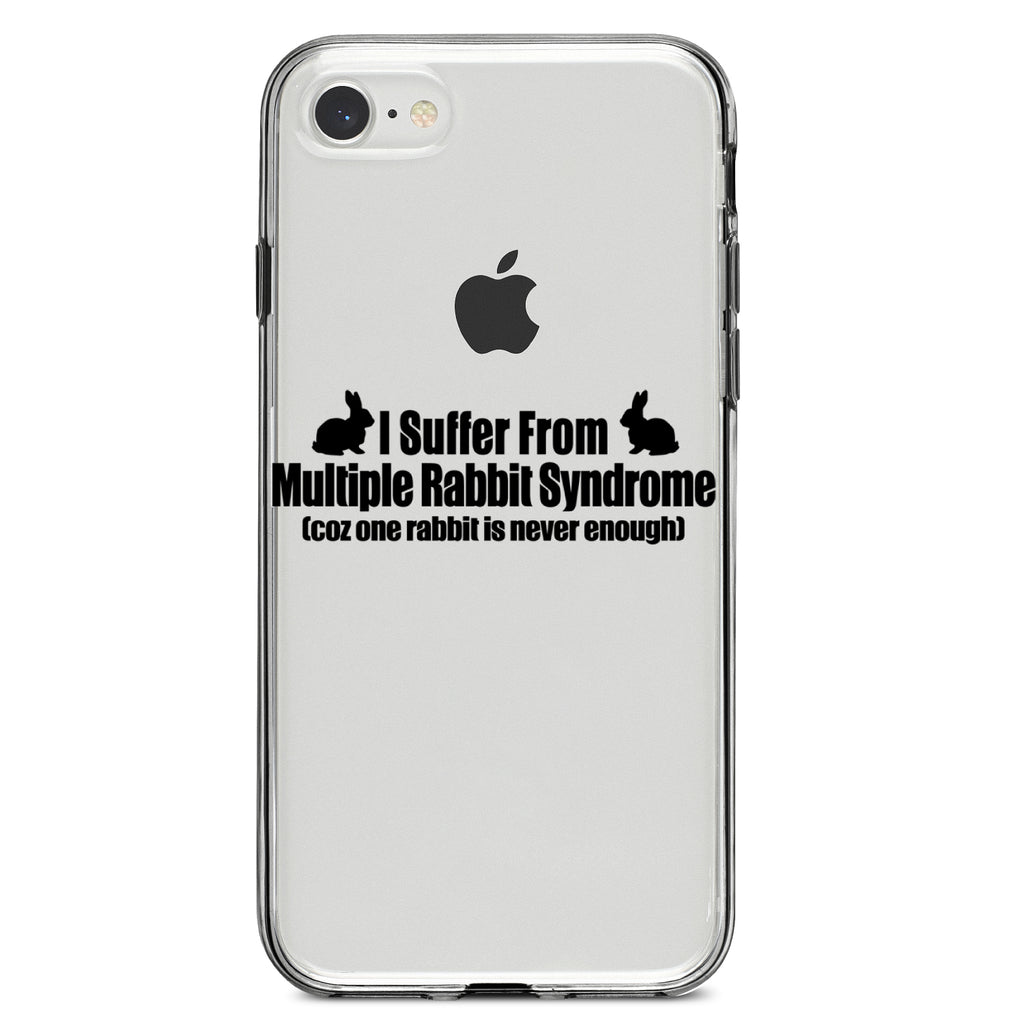 I Suffer From Multiple Rabbit Syndrome Clear Shockproof iPhone Case, view 5