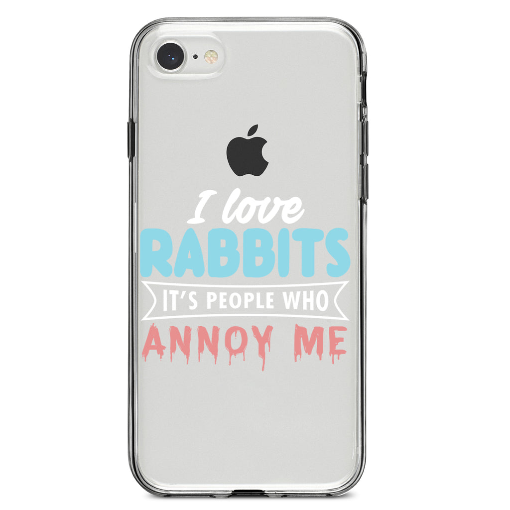 Love Rabbits, People Annoy Me Clear Shockproof iPhone Case, view 5