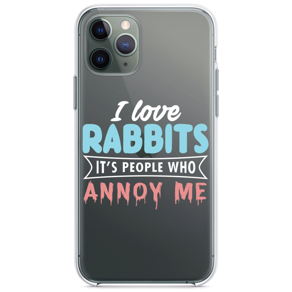 Love Rabbits, People Annoy Me Clear Shockproof iPhone Case