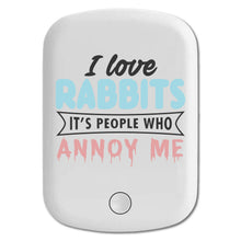 DistinctInk Magnetic Battery Pack, Wireless Portable Charger with USB-C Cable, Compatible with MagSafe iPhone 14 / 13 / 12 Series - Love Rabbits - People Annoy Me