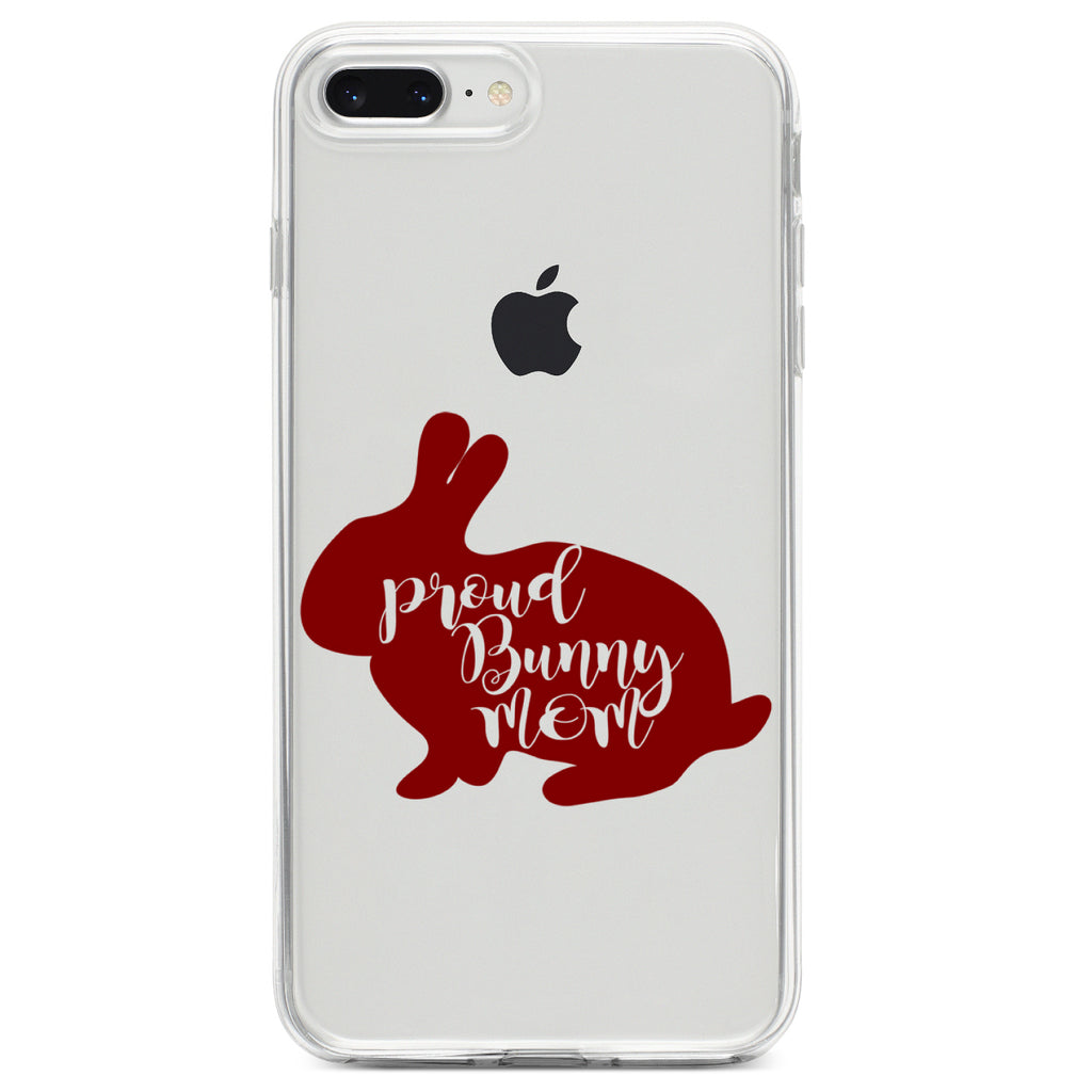 Proud Bunny Mom, Rabbit Clear Shockproof iPhone Case, view 6