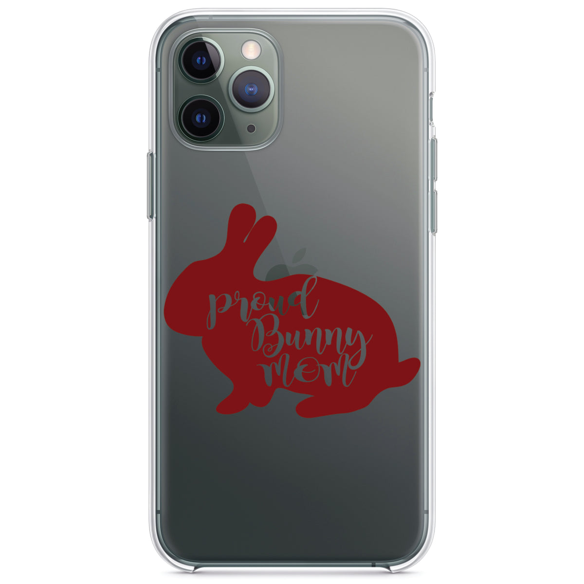 Proud Bunny Mom, Rabbit Clear Shockproof iPhone Case