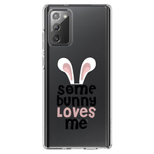 DistinctInk® Clear Shockproof Hybrid Case for Apple iPhone / Samsung Galaxy / Google Pixel - Some Bunny Loves Me - Rabbit