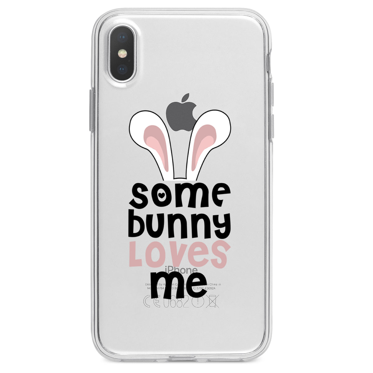 Some Bunny Loves Me, Rabbit Clear Shockproof iPhone Case, view 4