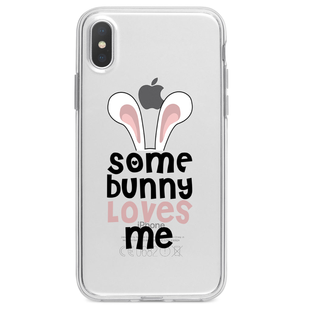 Some Bunny Loves Me, Rabbit Clear Shockproof iPhone Case, view 2