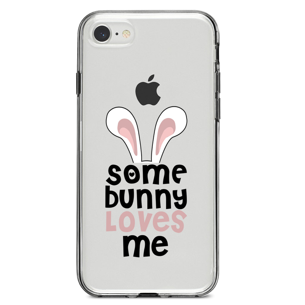 Some Bunny Loves Me, Rabbit Clear Shockproof iPhone Case, view 5