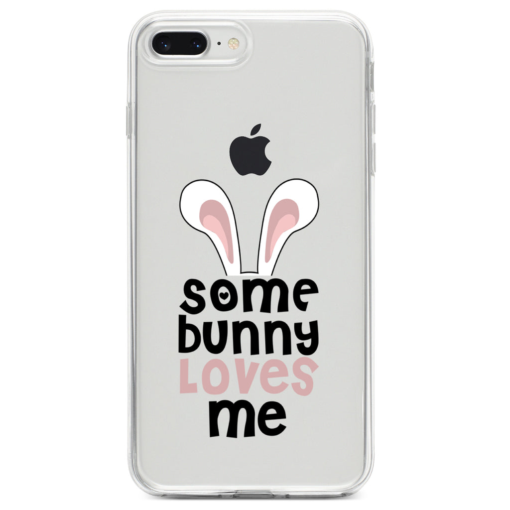 Some Bunny Loves Me, Rabbit Clear Shockproof iPhone Case, view 6