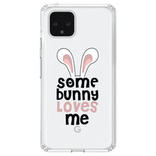 DistinctInk® Clear Shockproof Hybrid Case for Apple iPhone / Samsung Galaxy / Google Pixel - Some Bunny Loves Me - Rabbit
