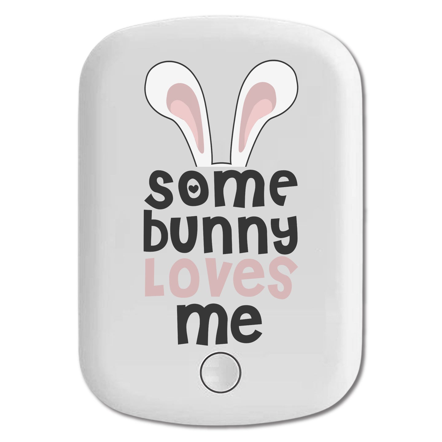 DistinctInk Magnetic Battery Pack, Wireless Portable Charger with USB-C Cable, Compatible with MagSafe iPhone 14 / 13 / 12 Series - Some Bunny Loves Me - Rabbit