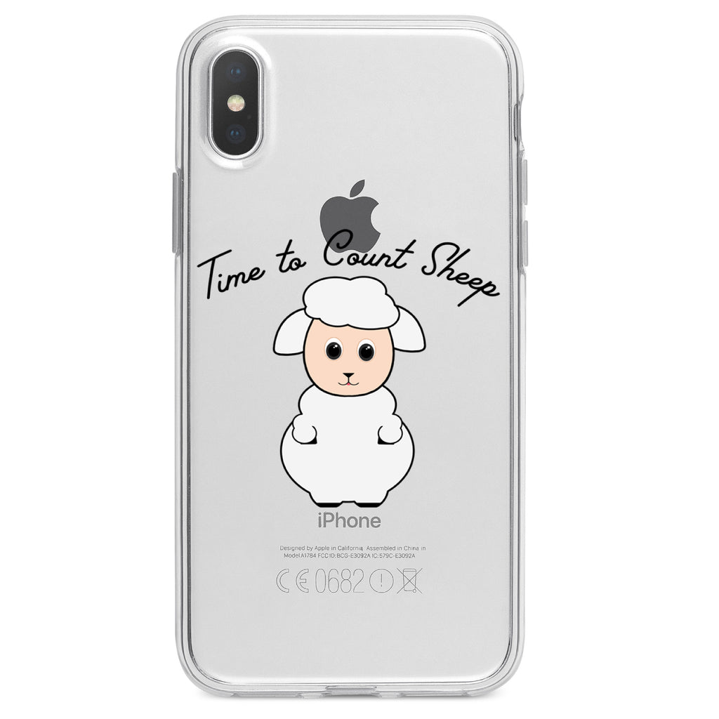 Time to Count Sheep, Lamb Clear Shockproof iPhone Case, view 4