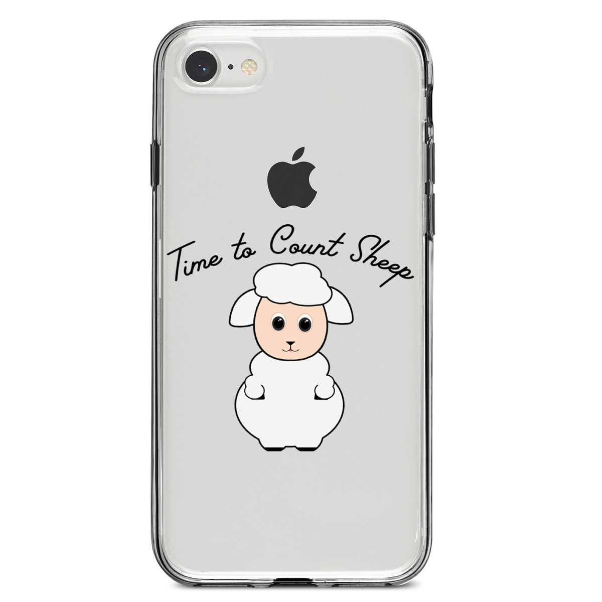 Time to Count Sheep, Lamb Clear Shockproof iPhone Case, view 5
