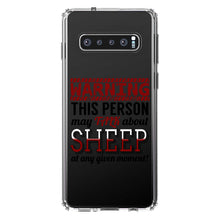 DistinctInk® Clear Shockproof Hybrid Case for Apple iPhone / Samsung Galaxy / Google Pixel - WARNING This Person May Talk About Sheep