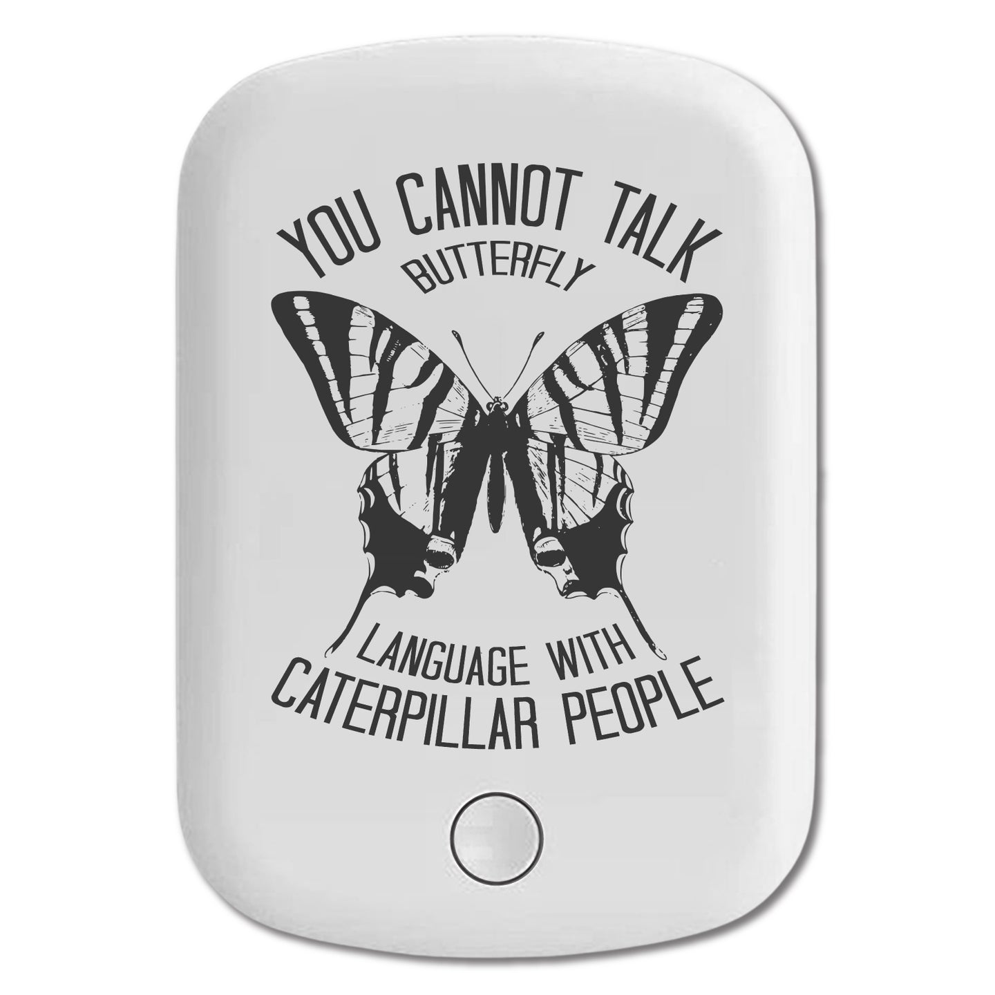 DistinctInk Magnetic Battery Pack, Wireless Portable Charger with USB-C Cable, Compatible with MagSafe iPhone 14 / 13 / 12 Series - Can't Talk Butterfly with Caterpillar People