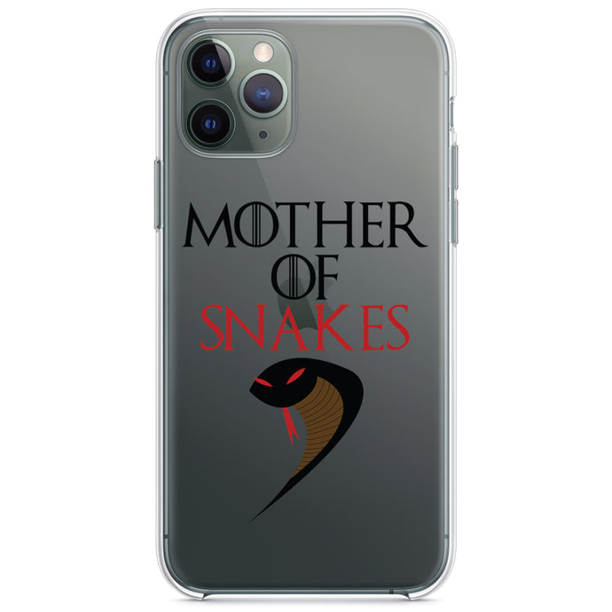 DistinctInk® Clear Shockproof Hybrid Case for Apple iPhone / Samsung Galaxy / Google Pixel - Mother of Snakes