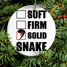 DistinctInk® Hanging Ceramic Christmas Tree Ornament with Gold String - Great Gift / Present - 2 3/4 inch Diameter - Soft Firm Solid Snake