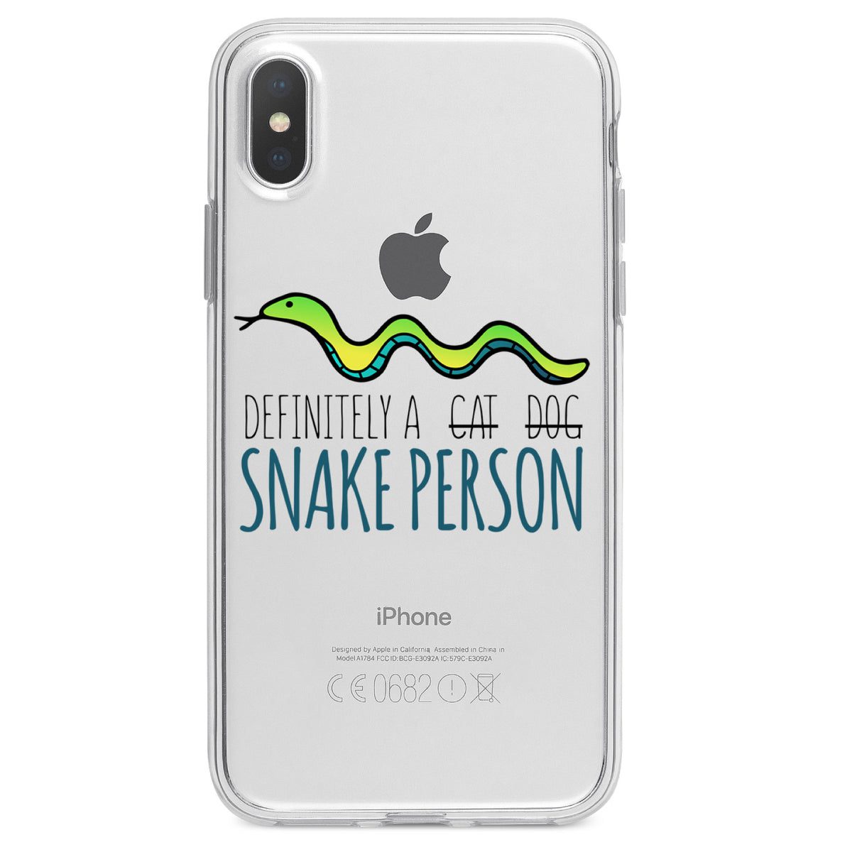 Definitely a Snake Person Clear Shockproof iPhone Case, view 2