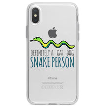 DistinctInk® Clear Shockproof Hybrid Case for Apple iPhone / Samsung Galaxy / Google Pixel - Definitely a Snake Person