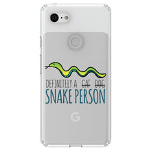 DistinctInk® Clear Shockproof Hybrid Case for Apple iPhone / Samsung Galaxy / Google Pixel - Definitely a Snake Person