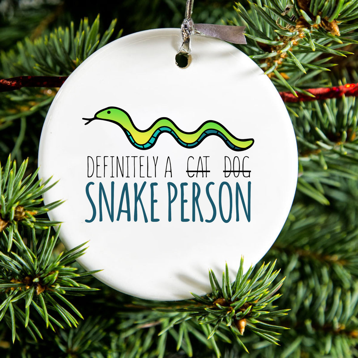 Definitely a Snake Person Ceramic Ornament, view 2