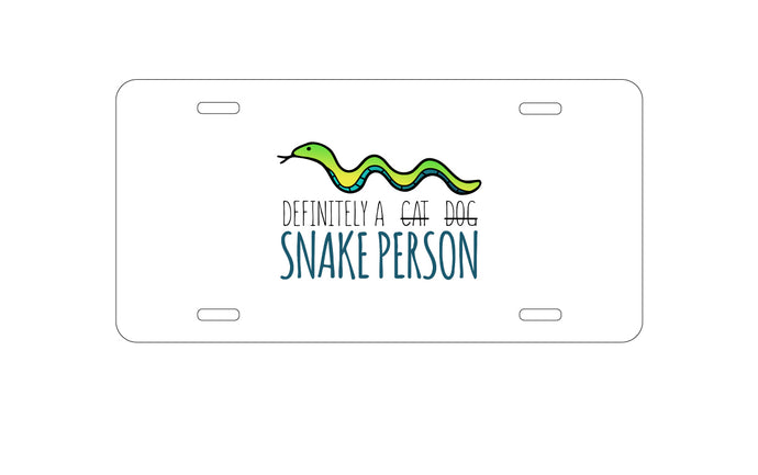 DistinctInk Custom Aluminum Decorative Vanity Front License Plate - Definitely a Snake Person