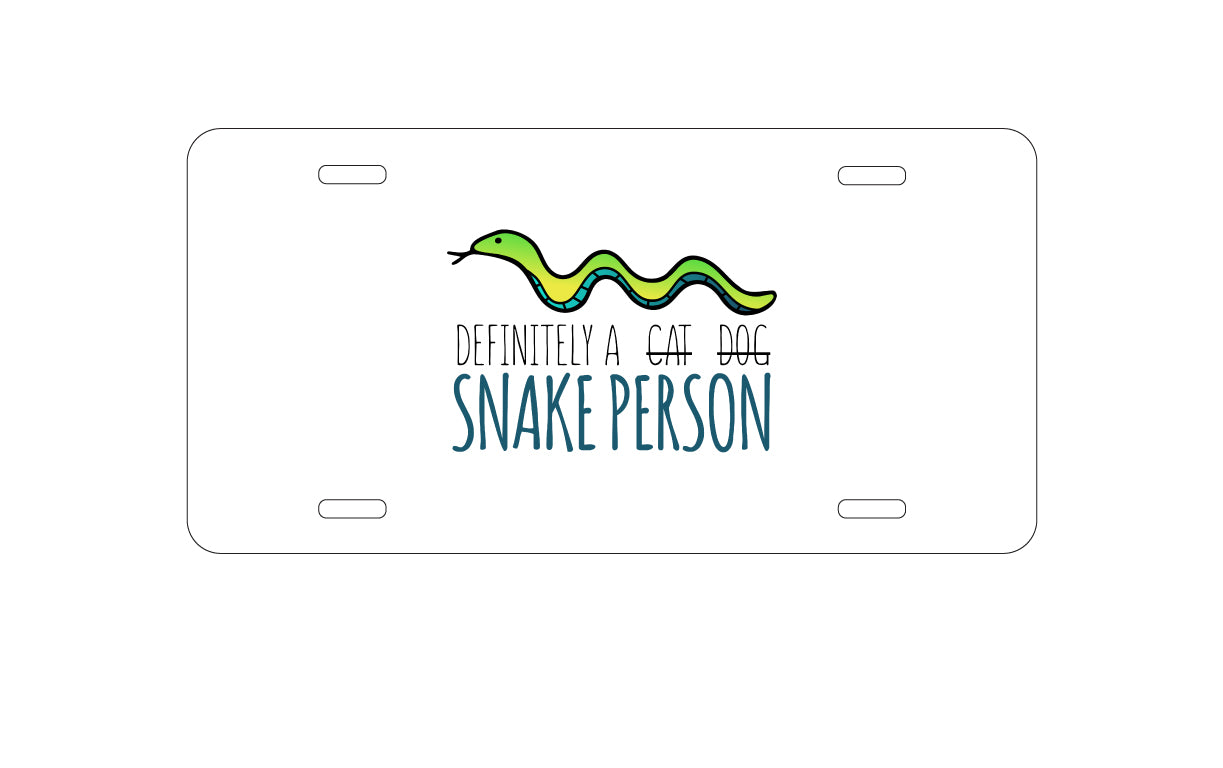 DistinctInk Custom Aluminum Decorative Vanity Front License Plate - Definitely a Snake Person