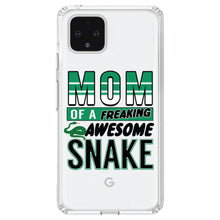 DistinctInk® Clear Shockproof Hybrid Case for Apple iPhone / Samsung Galaxy / Google Pixel - Mom of a Freaking Awesome Snake