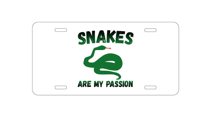 DistinctInk Custom Aluminum Decorative Vanity Front License Plate - Snakes Are My Passion