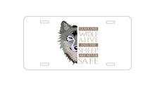 DistinctInk Custom Aluminum Decorative Vanity Front License Plate - One Wolf Alive, Sheep Never Safe