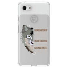 DistinctInk® Clear Shockproof Hybrid Case for Apple iPhone / Samsung Galaxy / Google Pixel - One Wolf Alive, Sheep Never Safe