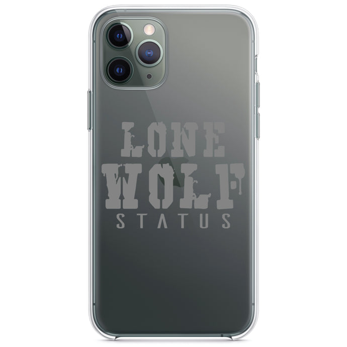 DistinctInk® Clear Shockproof Hybrid Case for Apple iPhone / Samsung Galaxy / Google Pixel - Lone Wolf Status