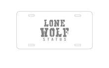 DistinctInk Custom Aluminum Decorative Vanity Front License Plate - Lone Wolf Status