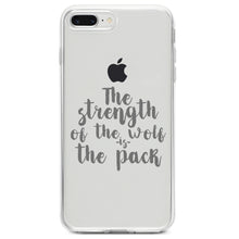 DistinctInk® Clear Shockproof Hybrid Case for Apple iPhone / Samsung Galaxy / Google Pixel - Strength of the Wofl is the Pack