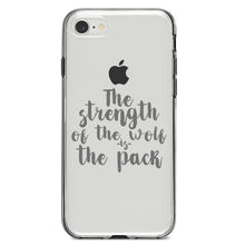 DistinctInk® Clear Shockproof Hybrid Case for Apple iPhone / Samsung Galaxy / Google Pixel - Strength of the Wofl is the Pack